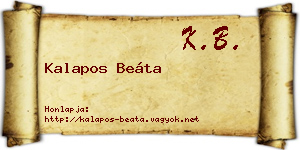 Kalapos Beáta névjegykártya